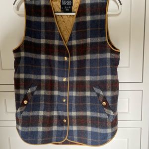EDCADA Sport wool plaid vest size SMAll